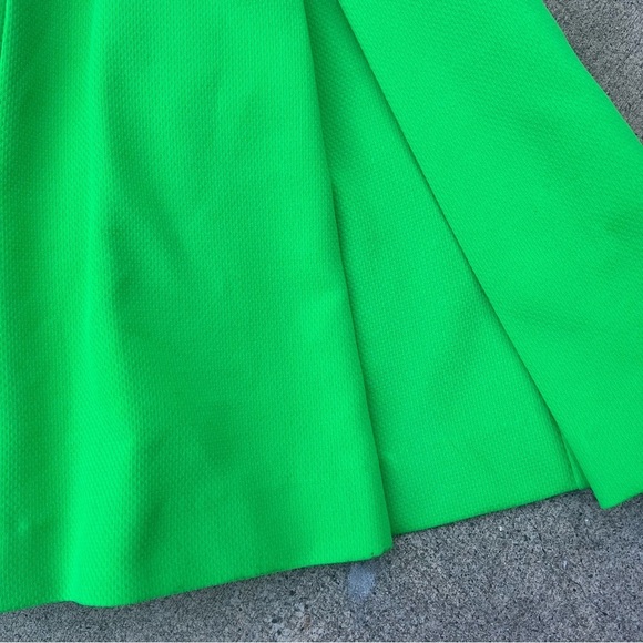 VINTAGE 1960s Mini Dress A-Line Skater Green White Vtg 60s Mod - Picture 7 of 10